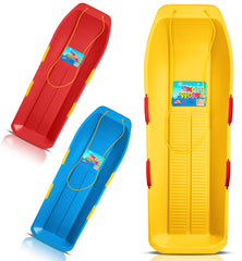 Snow Works 47" Toboggan Lifetime Sled: Durable High-Density Plastic Sleds for Adults, Kids, and Teens 2 Person Snow Sleds for Kids and Adults W/Handles and Pull Rope