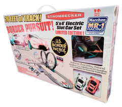 Border Pursuit Slot Car Racing Set — Electric Race Track with 2 Cars