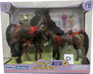 Grand Champion Medium Horse + Mini Horse Playset - Toy Horse Set