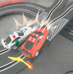 Border Pursuit Slot Car Racing Set — Electric Race Track with 2 Cars