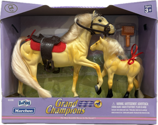 Grand Champion Medium Horse + Mini Horse Playset - Toy Horse Set
