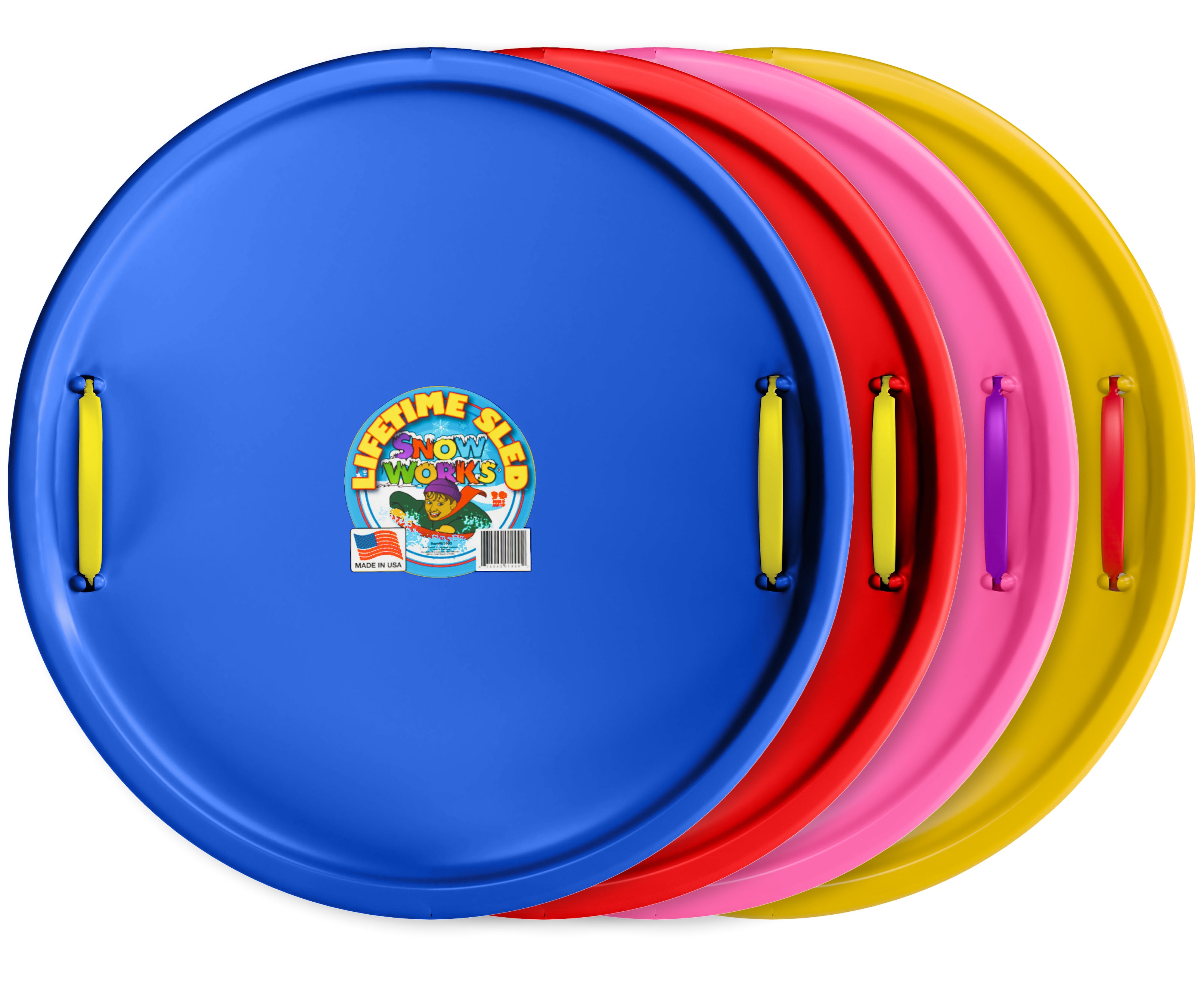 Blue round snow saucer sled