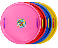 Pink round snow saucer sled
